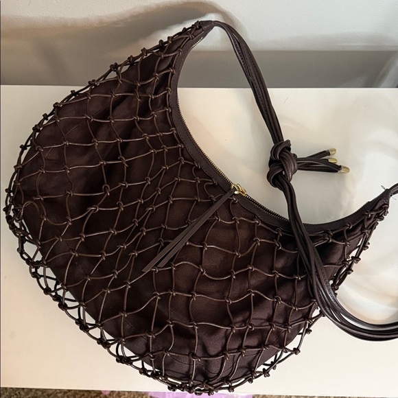 HOBO Kira Chocolate Woven Shoulder Bag - Picture 3 of 12